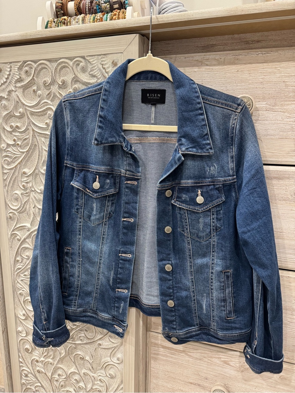 Risen Women's Dark Blue Denim Jacket